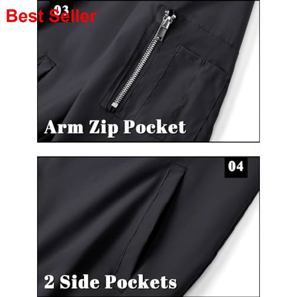 Lightweight Polyester Bomber Jacket With Multiple… - image 6